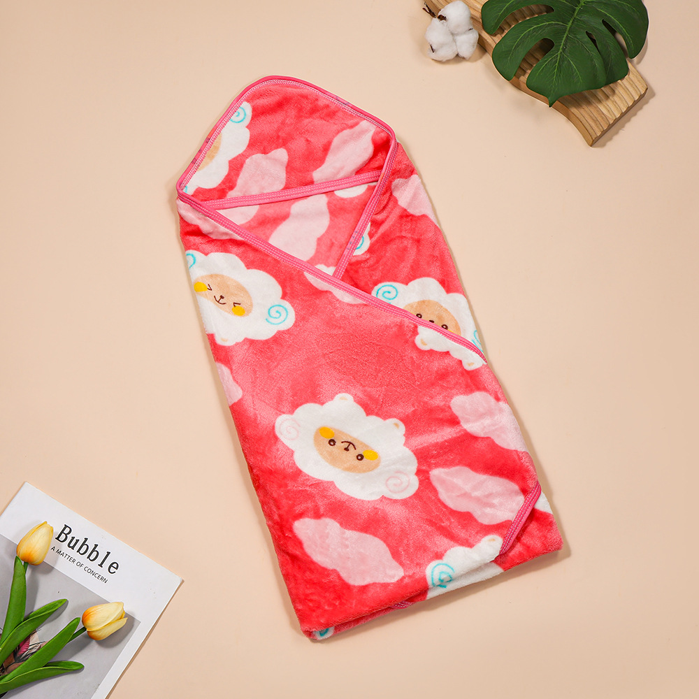 New Cute Printed Flannel Cartoon Baby Blanket, Suitable for All Seasons, Newborn Baby Anti-Kick Blanket Wholesale