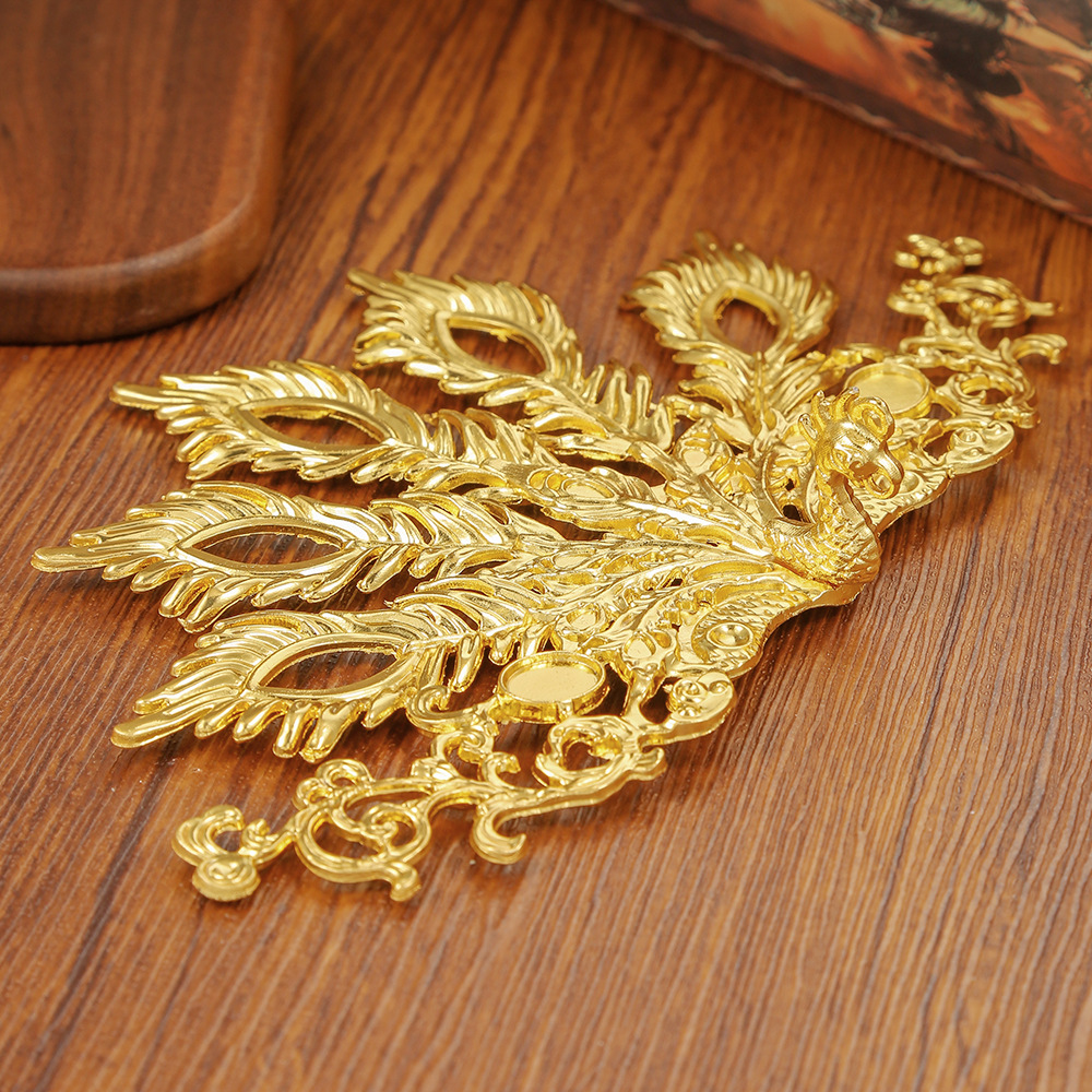 Electrophoresis Alloy Phoenix Hair Crown Material Handmade DIY Jewelry Accessories Ancient Style Hairpin Step Shake Han Dynasty