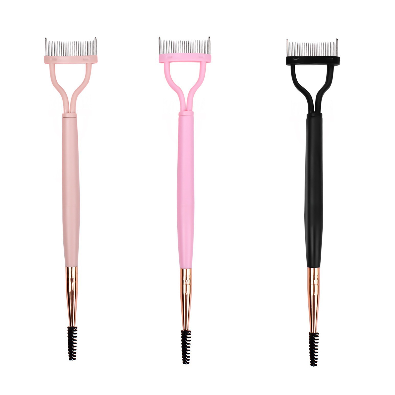 Stainless Steel Eyelash Comb False Eyelash Combing Tool Semi-Curved Dense Teeth Eyelash Brush Eyebrow Brush Beauty Makeup Tool