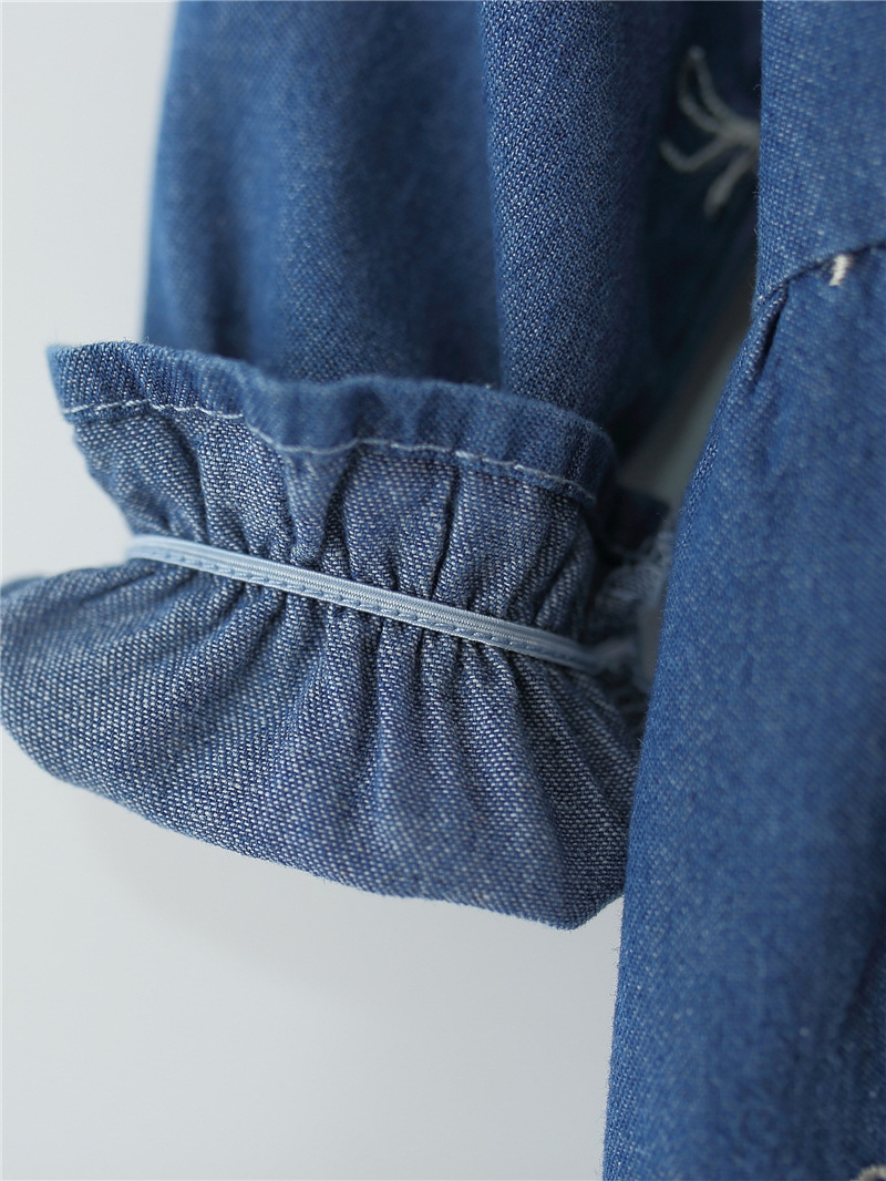 Korean Autumn New Baby Girl Dress, Stylish Denim Skirt, Children's Baby Lapel Princess Dress, Foreign Trade Wholesale