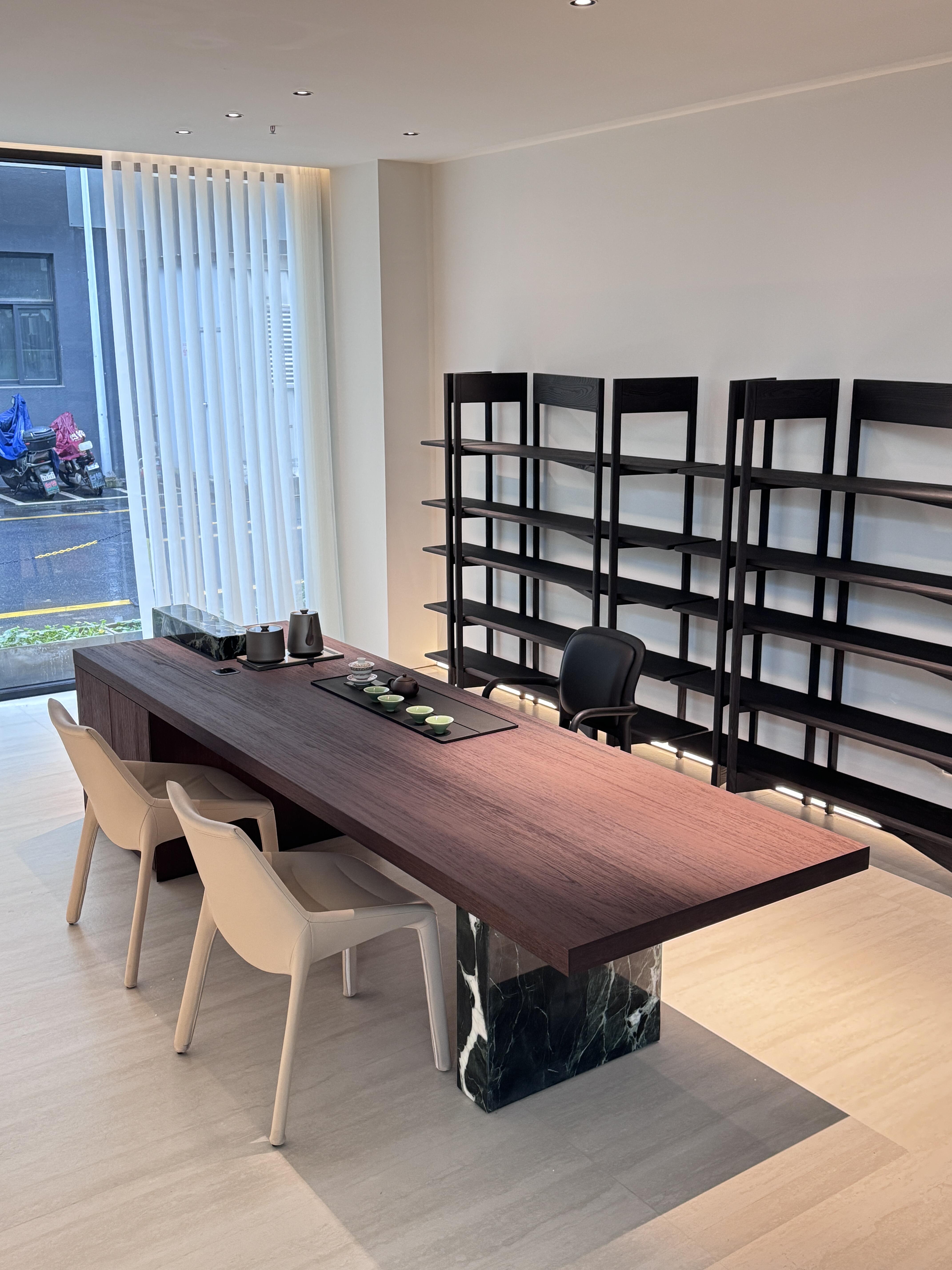 ✅ Modern Light Luxury Marble Tea Table for Villa, Large Flat Floor, Italian Minimalist Style, New Model, Integrated Solid Wood Tea Table