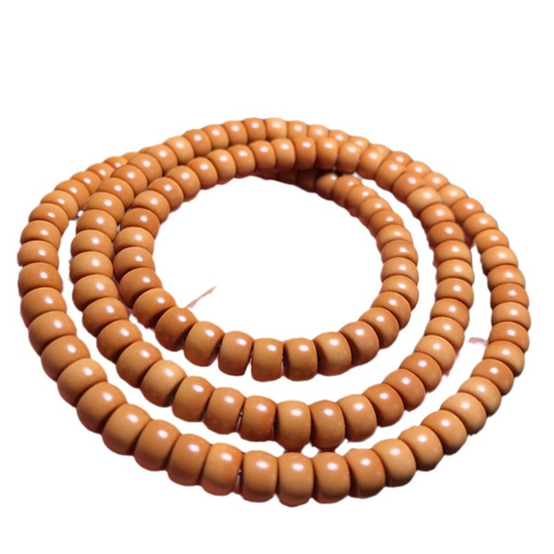 Olive nuclear bracelet nuclear wall spacer 6x 4 old barrel 108 plain seed string Wen play old barrel beads factory wholesale