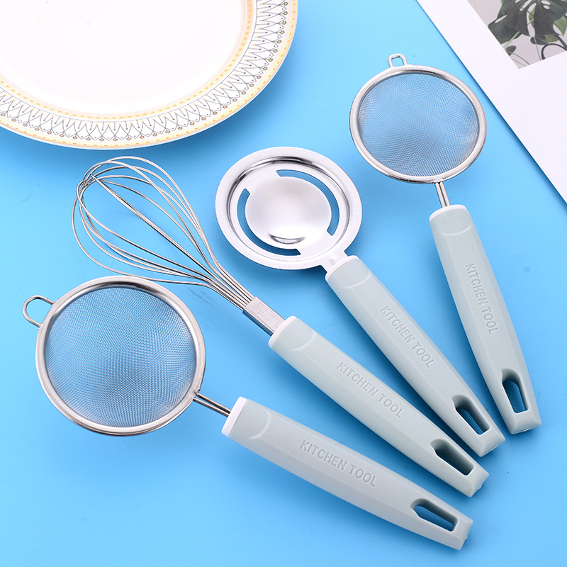 Baby food supplement tool stainless steel egg white egg yolk separator steamed egg beater filter colander baking set