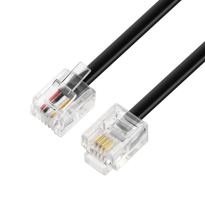 Telephone Line Wholesale Flat 6P4C Fixed Line Landline Cable Telephone Connection Cable 6P2C 2-Core 4-Core Can Be Customized