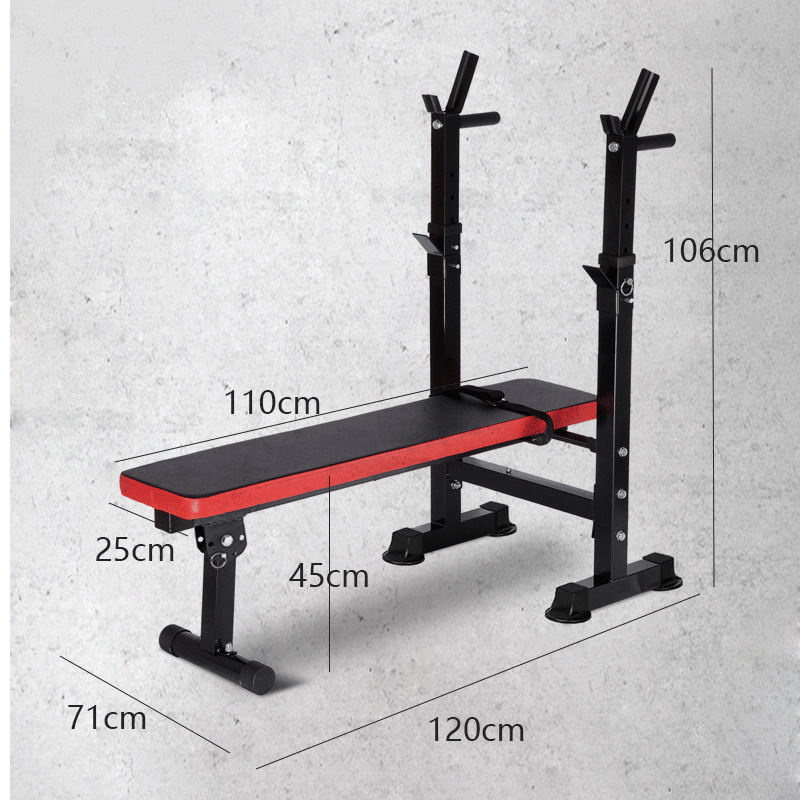 Multifunctional folding bench press weight bench barbell bed barbell rack bench press squat rack
