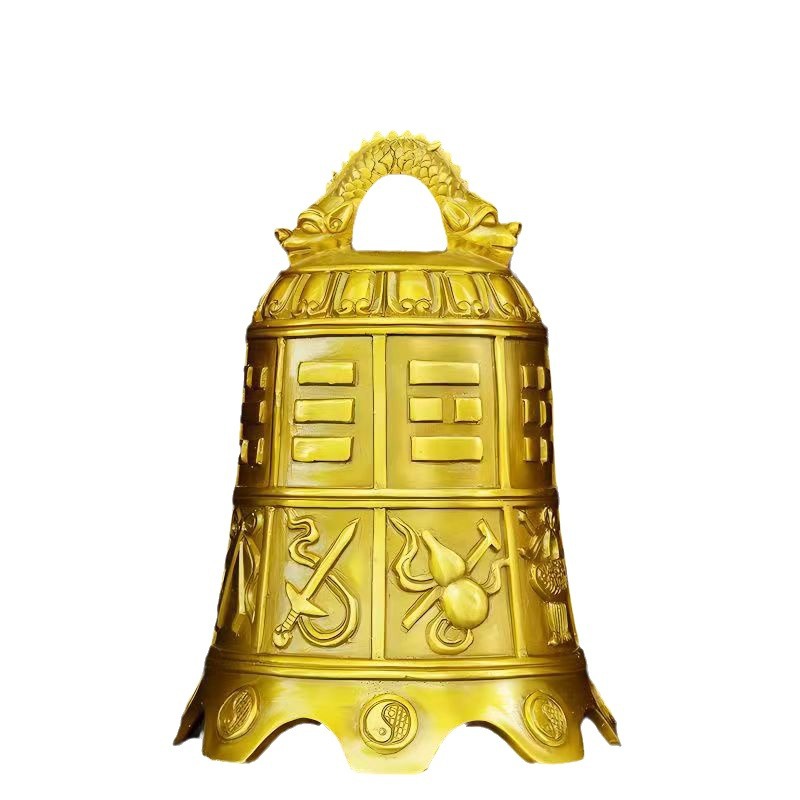 Pure Copper Bell Pendant Big small size Eight Treasures Copper Bell Eight Diagrams Copper Bell Dark Eight Immortals Peace Bell Home Eaves Jewelry