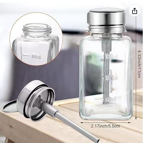 180ml Press Glass Alcohol Bottle Mobile Phone Maintenance Washer Bottle Nail Polish Washer Press Bottle