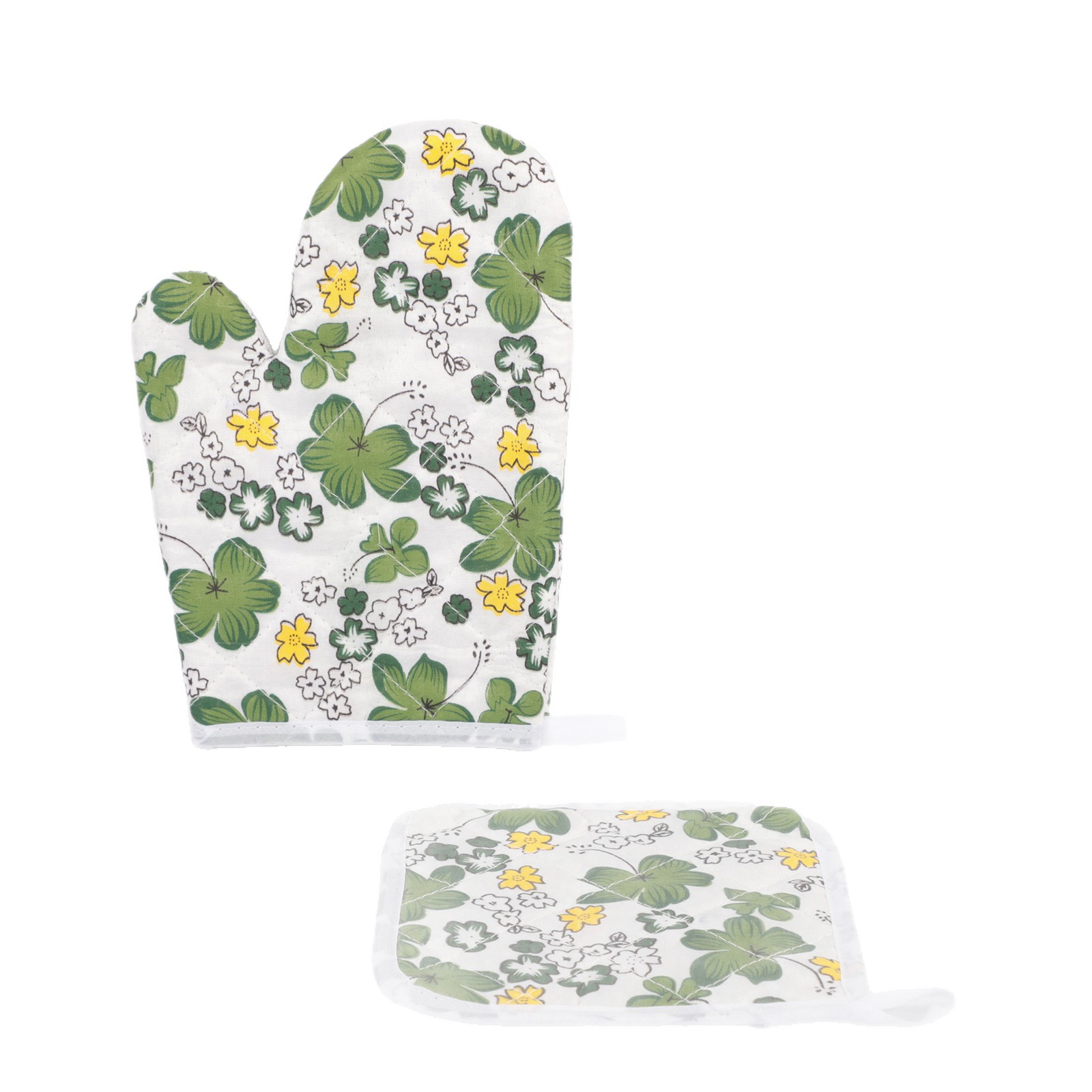 Wuxin Mixed Color Pattern Insulated Hand Set Mat Baking High Temperature Resistant Thickened Small Oven Microwave Oven Gloves in Stock