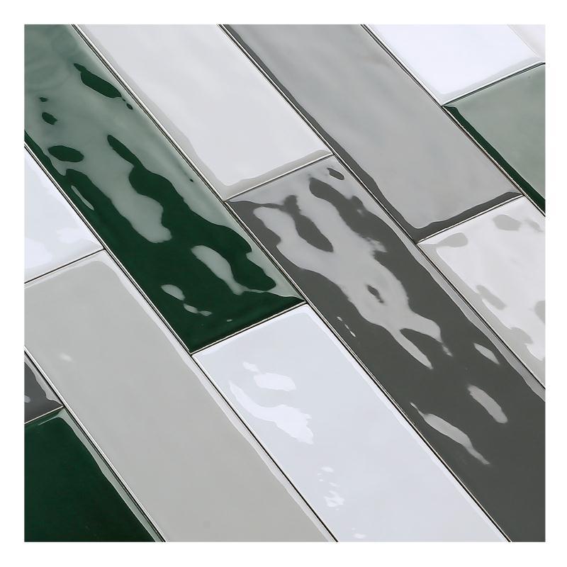 Nordic style black white gray wave surface long bread brick kitchen bathroom bar counter background small wall brick 75x300