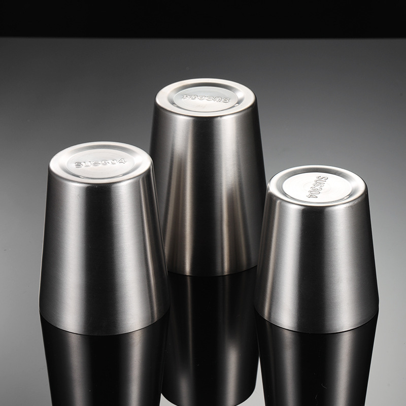 En 304 Stainless Steel Double Layer Korean Cup Insulated Multi-Size Hollow Beer Cup Drinking Cup Sanding Gift