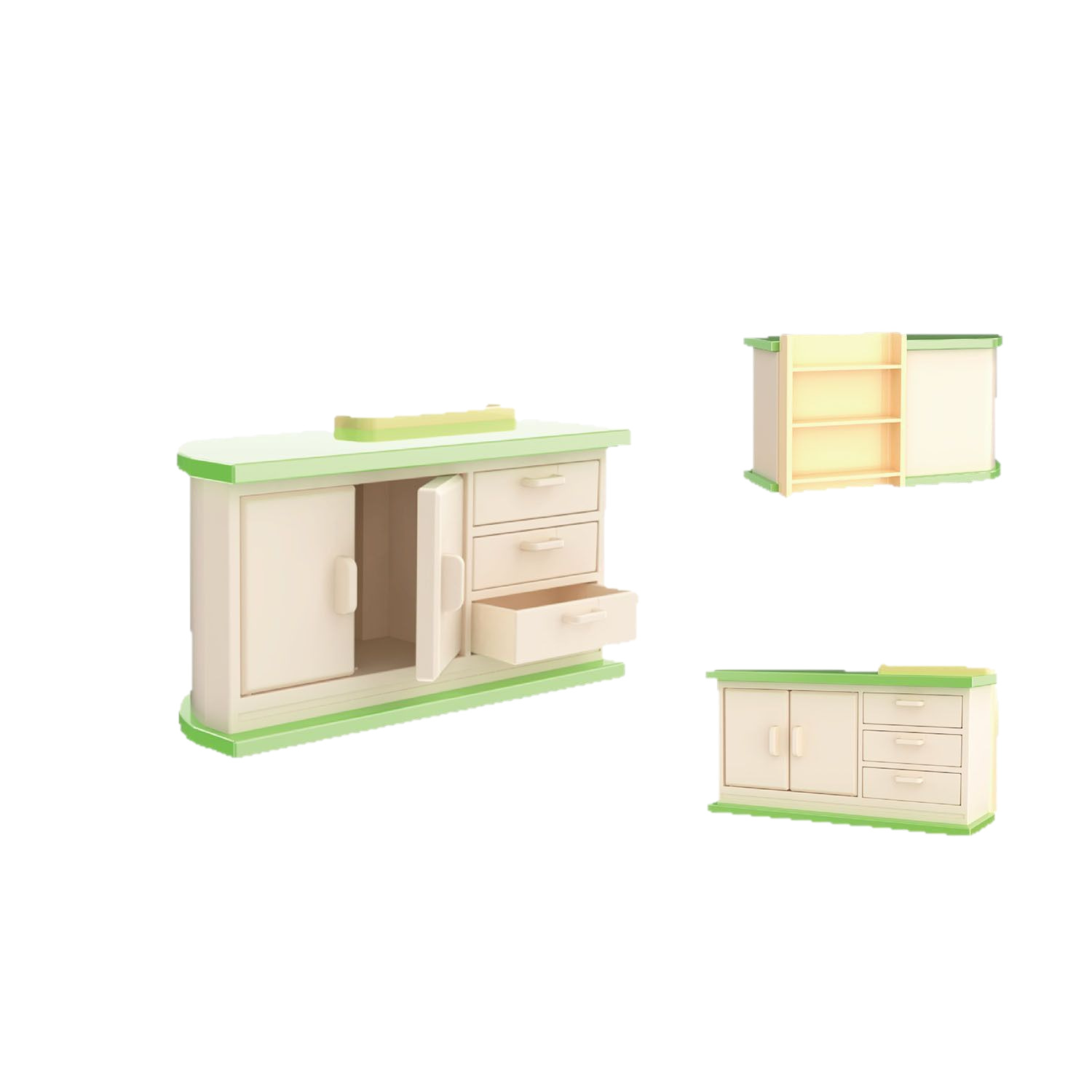 Mini Simulation DIY Miniature Stitching Coffee Milk Tea Furniture Fruit Small Refrigerator Accessories Series