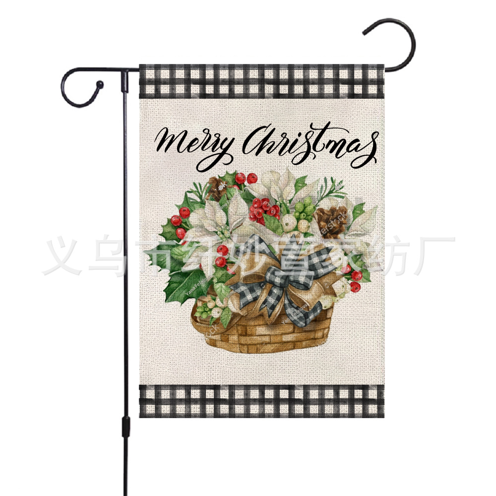 Cross-border Amazon Winter Christmas Garden Flag Decoration Outdoor Flag Set Thanksgiving Halloween New