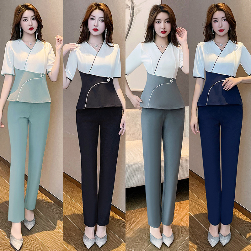 Новая рабочая одежда косметолога педикюр техников одежда для массажа ног 2023 осень и зима новые брюки комплект M263