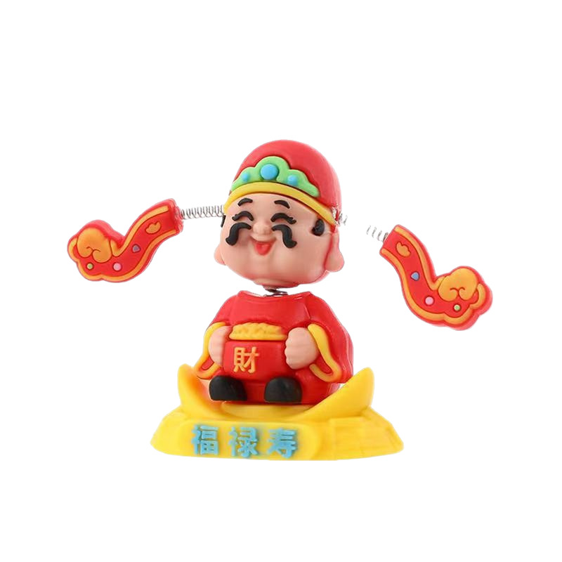Factory Direct Sale Bobblehead God of Wealth Car Ornament Cute New Model Cartoon Fortune Car Dashboard Decoration