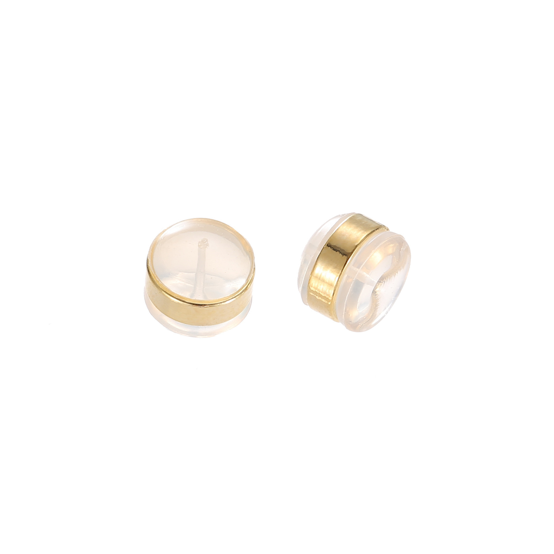 High-Transparency Silicone Earplugs with Anti-Slip Gold-Plated Ultra-Fine Round Stoppers in a Geometric Pearl Design