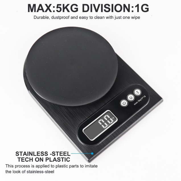 Cross-Border High-Precision Kitchen Electronic Scale Kitchen Special Gram Scale Food Weighing Baking Special Imitation Stainless Steel Brushed