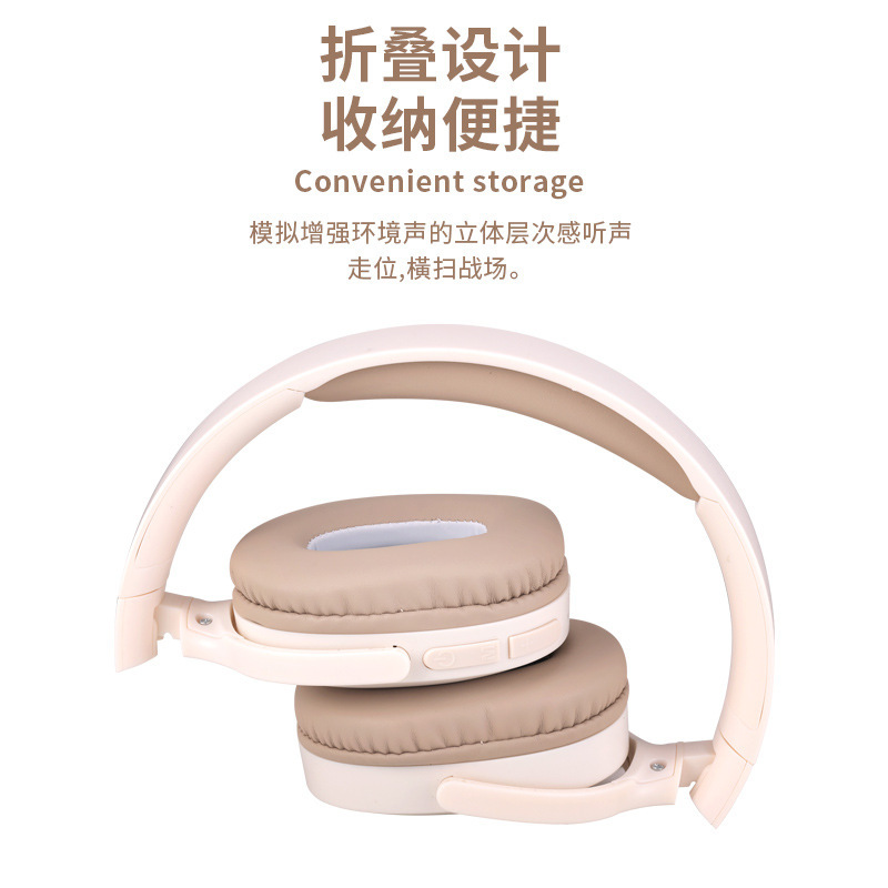 Amazon Cross-Border 2025 New Head-Mounted Bluetooth Headset Wireless Sports Noise Reduction E-Sports Game Long Battery Life Suitable