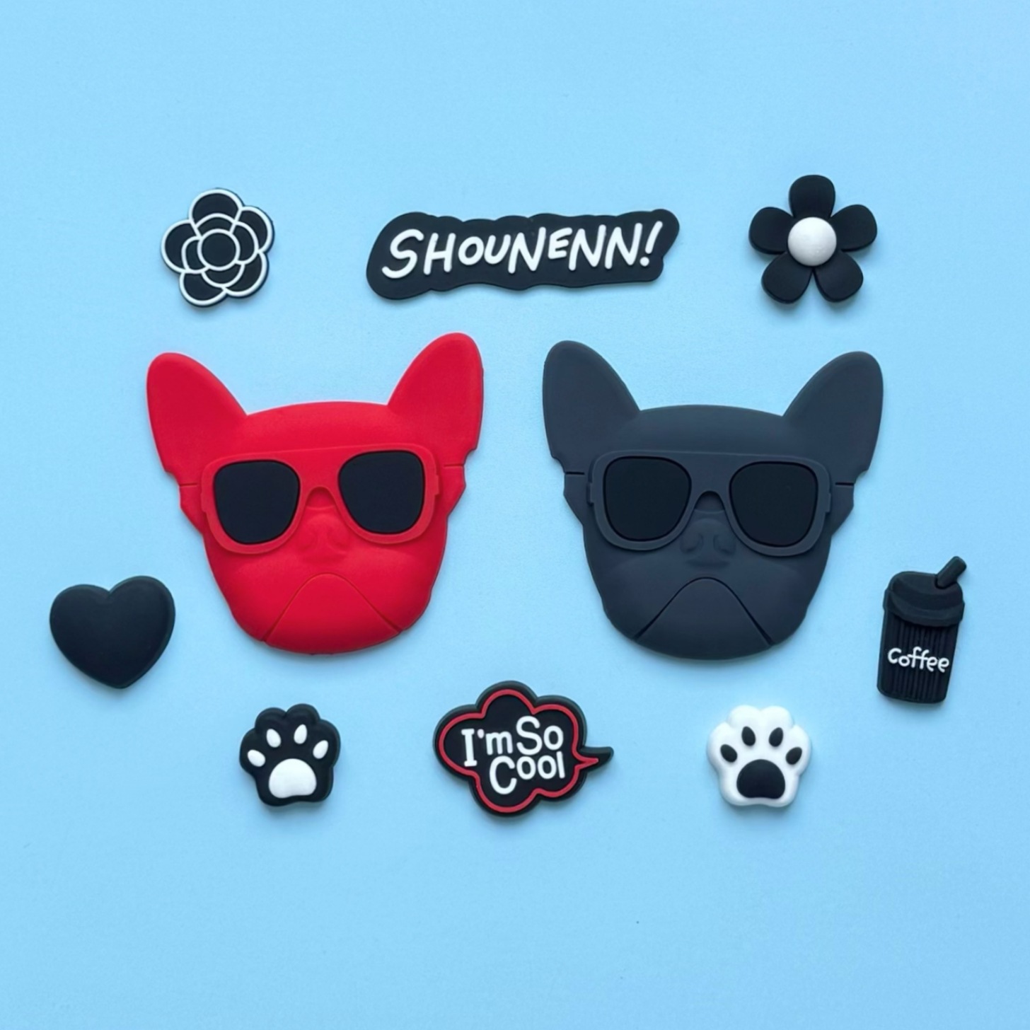 Silicone Soft Pvc Popular French Bulldog Soft Phone Case DIY Clog Shoe Decoration Without Adhesive