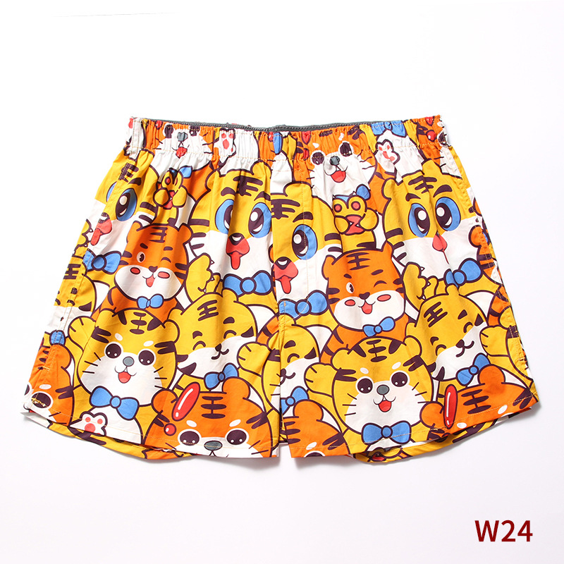 Tumi Men's Cotton plus size Underwear Woven Cotton Four-Corner Arloy Trousers Cartoon Printed Boxer Briefs