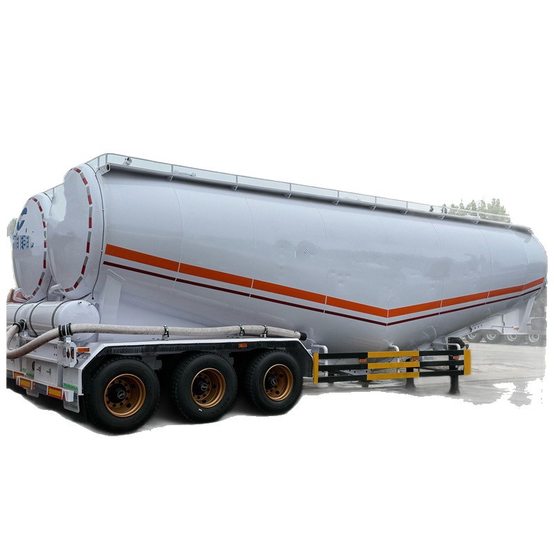 Cross-Border 50 Cubic Dry Gray Mortar Tank Semi-Trailer Bulk Cement Tank Truck Aluminum Alloy Powder Tank Calcium Hydroxide Tank
