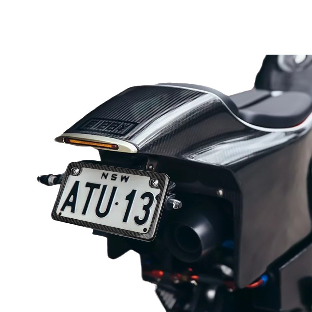 Suitable for Electric Motorcycle Carbon Fiber License Plate Frame, Carbon Fiber Scooter License Plate Frame, Rider Version