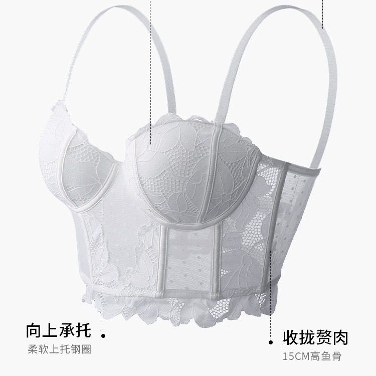 Fishbone Shaping Bra, Push-Up Bra, Side Support, Anti-Sagging, Lift for Large Busts, Minimizing Lace Bra, Sexy Lace