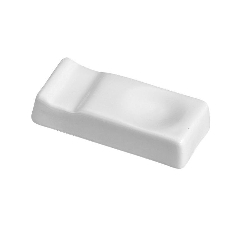 Wholesale Hotel Tableware Pure White Ceramic Chopstick Holder Dual-Purpose Multi-Purpose Chopstick Holder Chopstick Pillow Gold Edge Chopstick Holder Spoon Holder