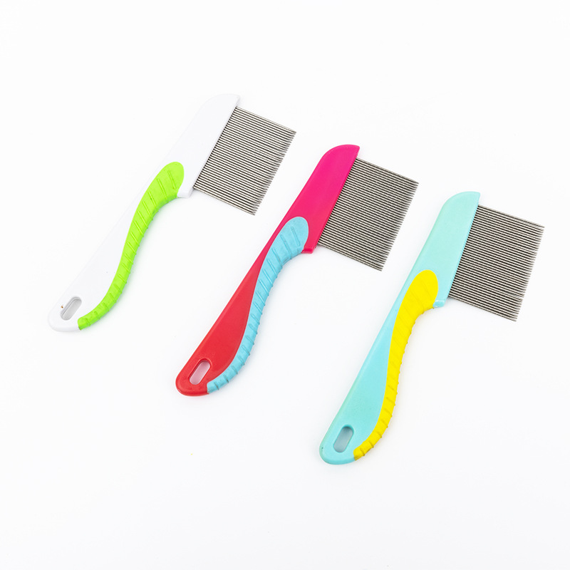 Pet comb dog seahorse long handle flea comb pet long needle dense tooth cat dog lice comb pet comb