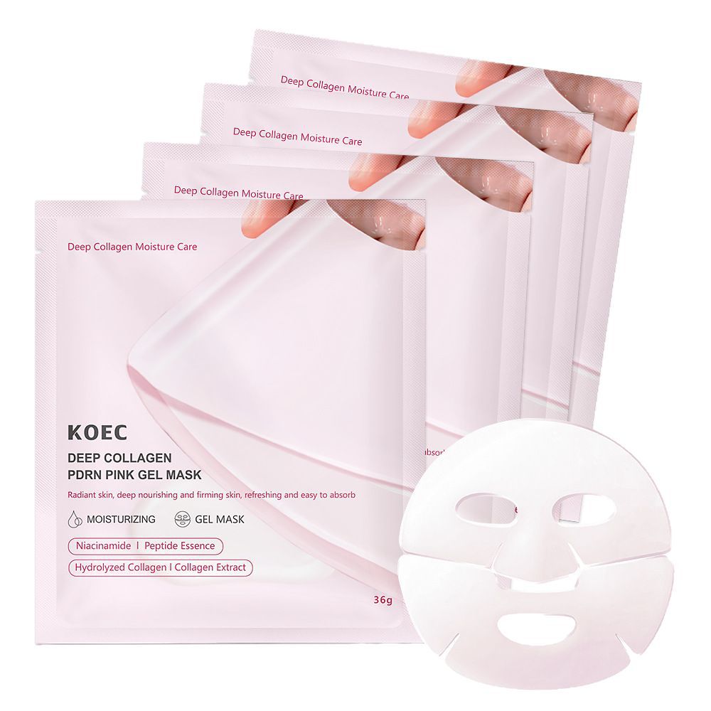 Koec Pink Polypeptide Collagen Firming Transparent Mask Hydrating and Moisturizing White Translucent Patch Mask Hot Style