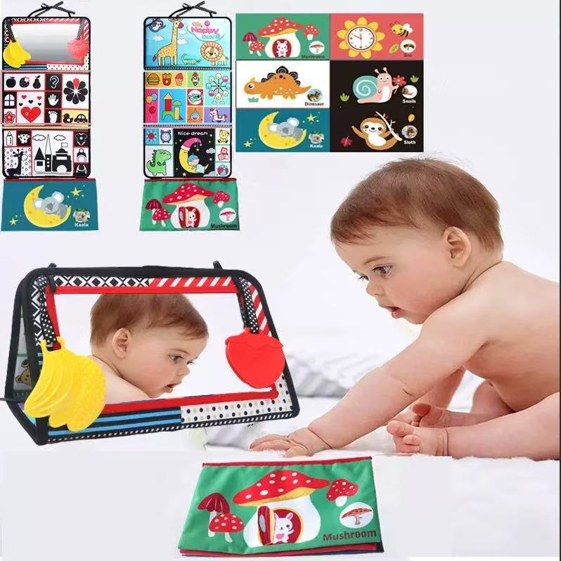 Календарь для детей Aipinqi тканевая книга с забавным зеркалом животного просвещение раннего обучения звук жевательный подвес