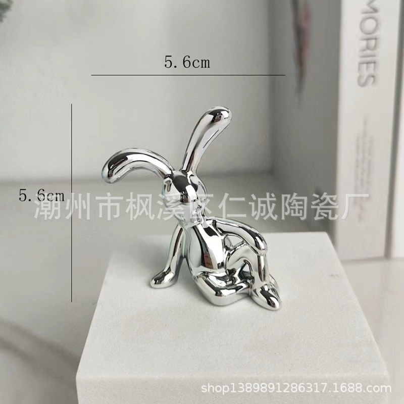 violent bear accessories top bead UV plated long leg rabbit abstract long ear sitting rabbit tissue box cartoon acrylic plate decoration