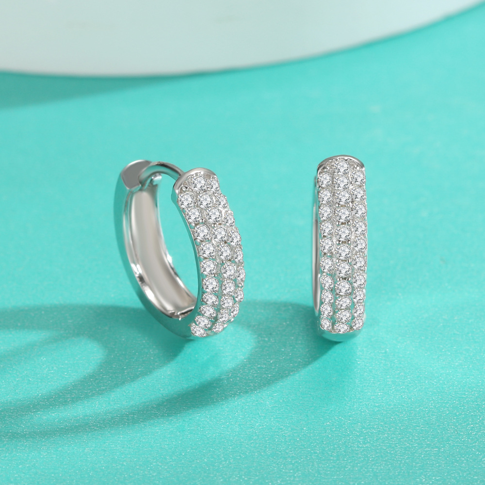 2024 Cross-Border Popular Earrings for Women, Gold, Silver, Diamond-Encrusted, High-End, Niche, European and American Style Earrings Wholesale