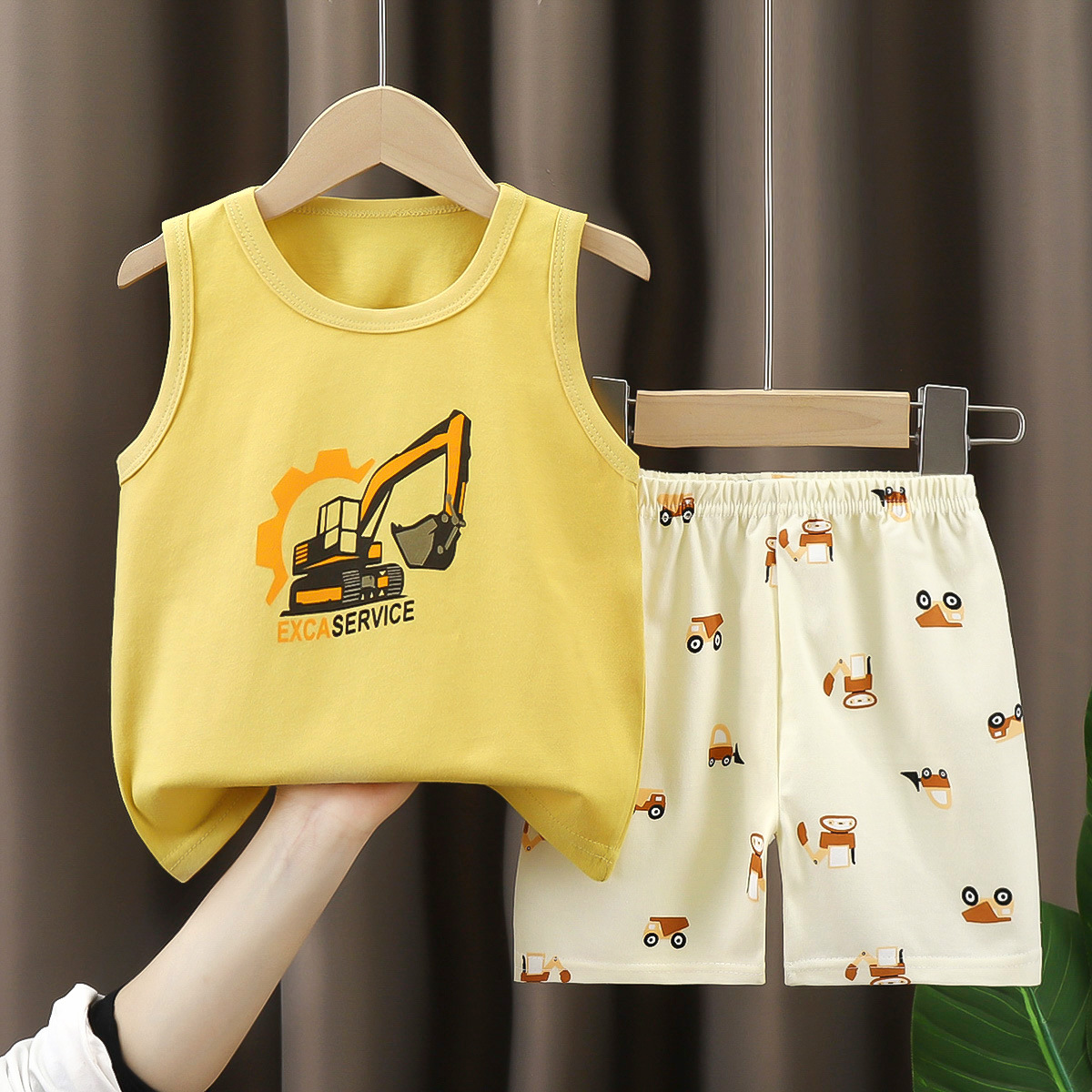 Children's Vest suit Category A Summer Pure Cotton New Boys and Girls Thin Summer Clothes Baby Clothing Children's Clothing