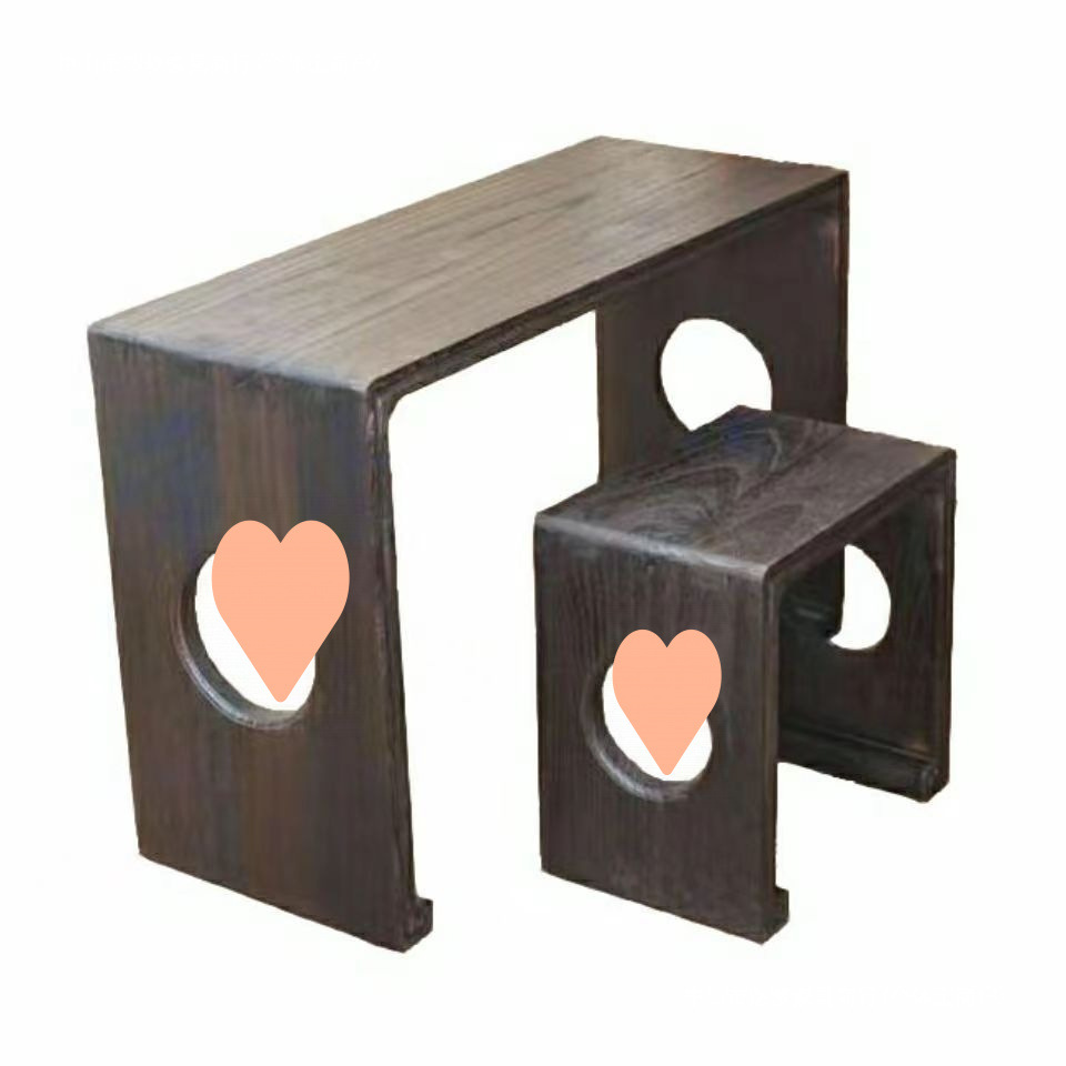 Multifunctional Solid Wood Integrated Table and Stool, Paulownia Wood Guqin Table and Stool, Ancient Style Chinese Calligraphy Integrated Table