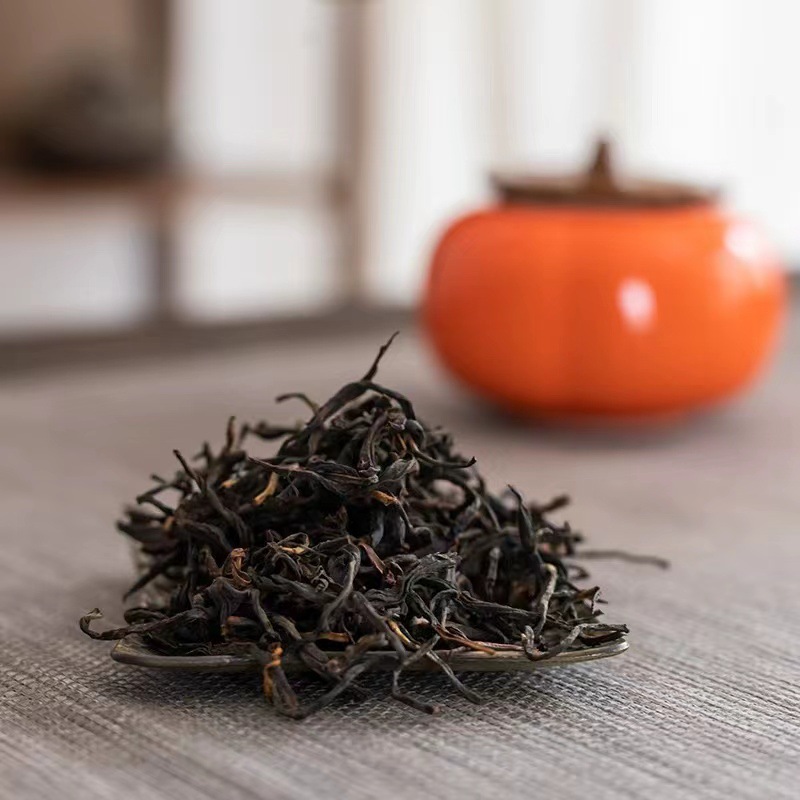 Small size tea pot household office ceramic Persimmon tea pot portable sealed moisture-proof storage tank