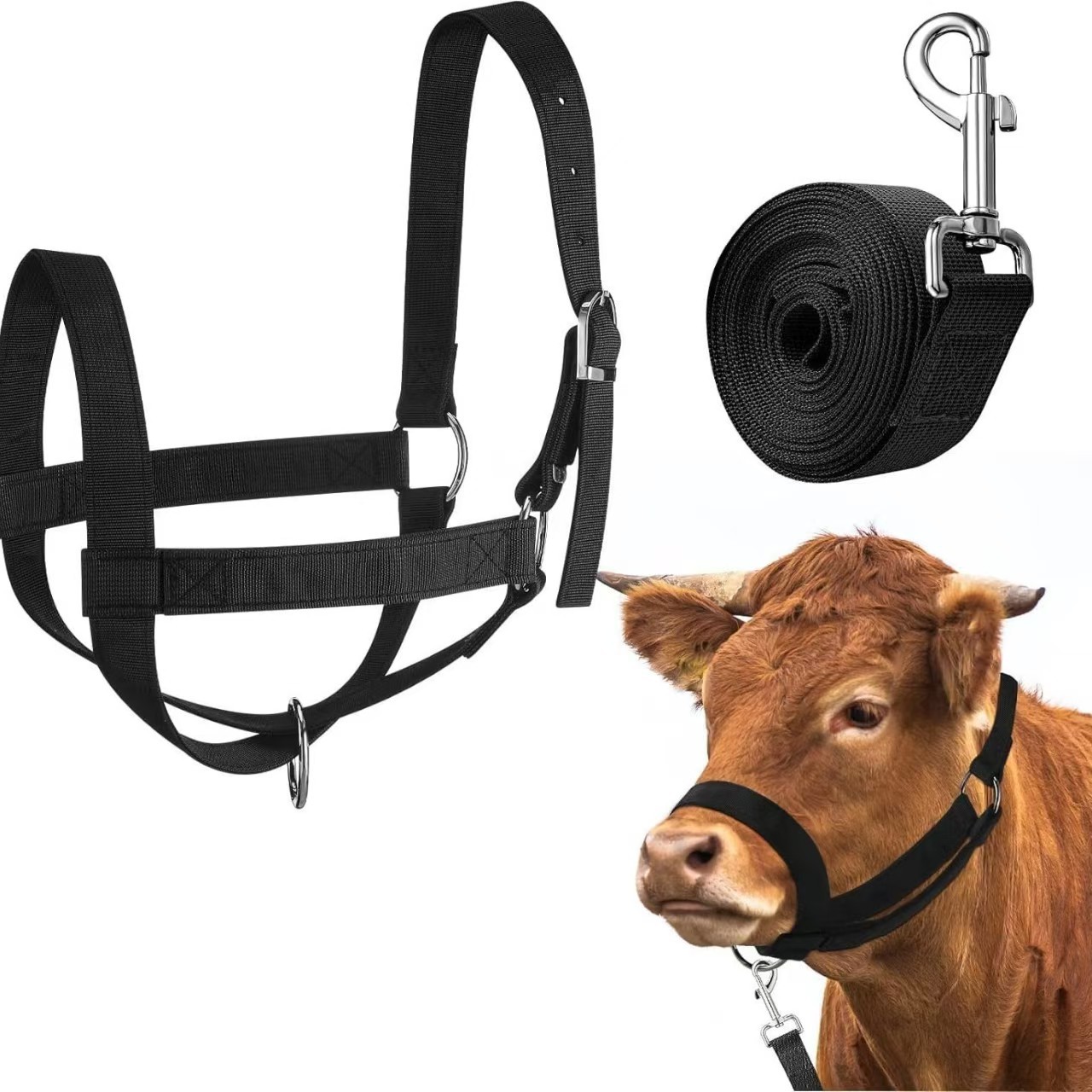 Cross-Border Equestrian Supplies, Adjustable Cow and Horse Muzzles, Cow and Horse Slings, Traction Ropes, Cow and Horse Nylon Ropes