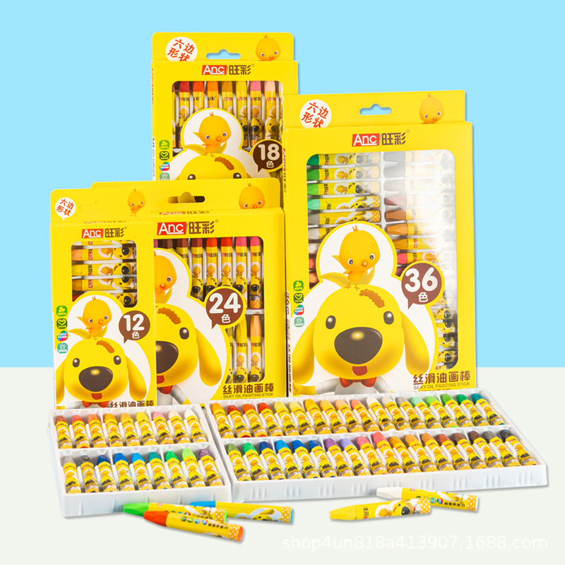 Масляные мелки Ванцай, 12 цветов, креативные мультяшные мелки, набор из 36 цветов