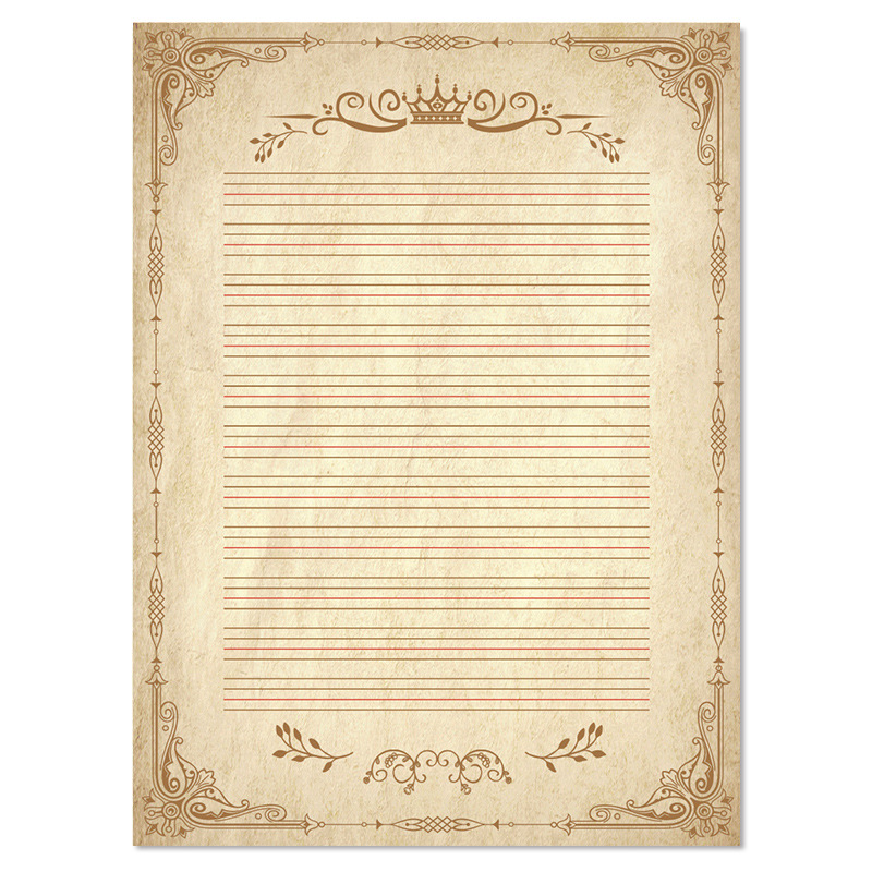 A4 English Works Adult Students English Four-Line Calligraphy Paper Hard Pen Round European Style Calligraphy Paper