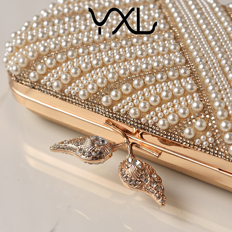 New Fashion Pearl Evening Bag Cross-Border Party Dress Bag Banquet Women's Clutch Bag Manufacturer Direct Sales Cheongsam Bag