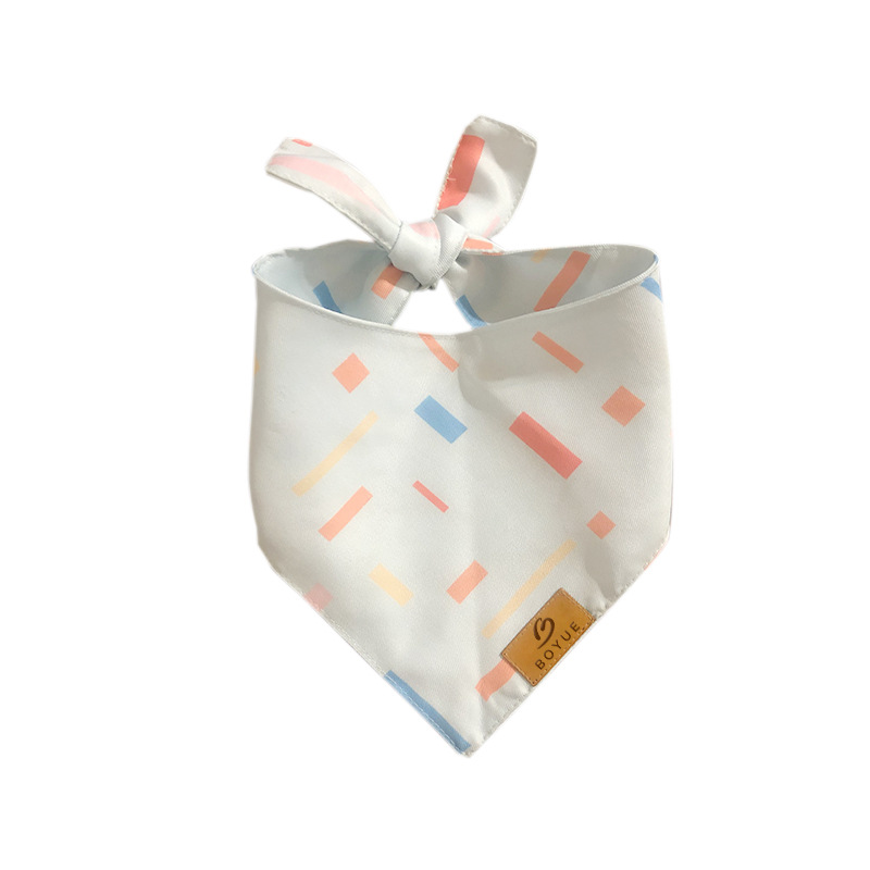 Foreign trade cross-border custom size dog turban saliva towel triangle scarf shaped irregular pet saliva towel