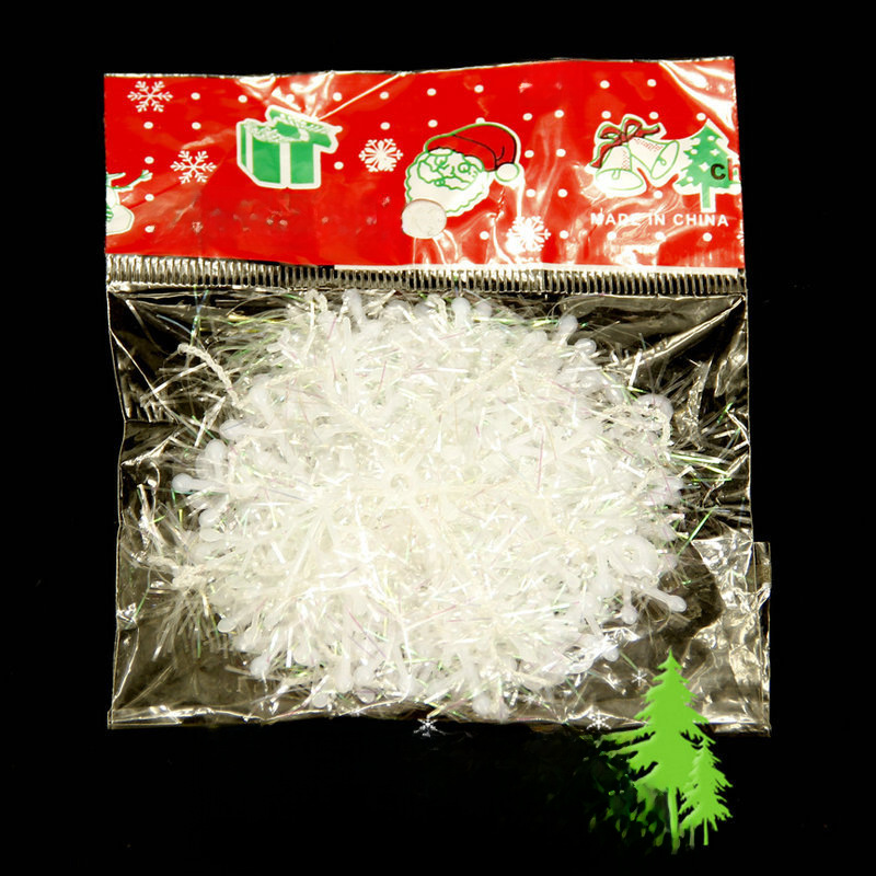 Ready Stock Christmas Decoration Supplies Snowflakes Plastic Snowflakes 11cm Christmas Snowflakes Christmas Gifts