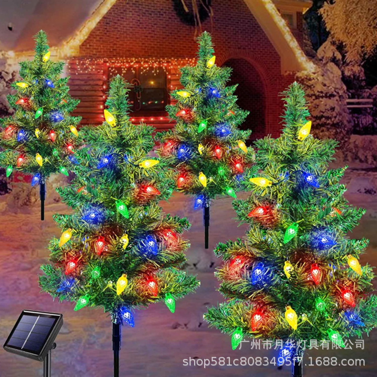 New Solar Christmas Tree Christmas Ground Lights Garden Decorative Lights Lawn Lights Outdoor Solar Garden Lights