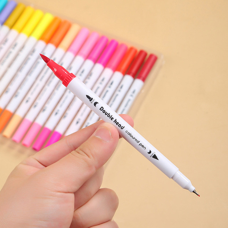 Cross-border explosions double-headed watercolor pen PVC boxed large size 120 color Gouline pen easy to wash children's painting pen wholesale