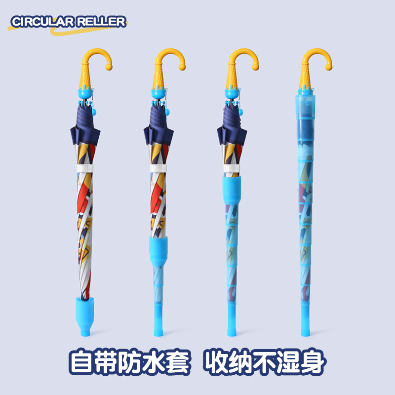 Children's Umbrella Black Rubber Sunscreen Sunscreen Sunshade Sunny and Rain Dual-use Sun Umbrella for Primary School Students School Kindergarten Waterproof Cover Umbrella