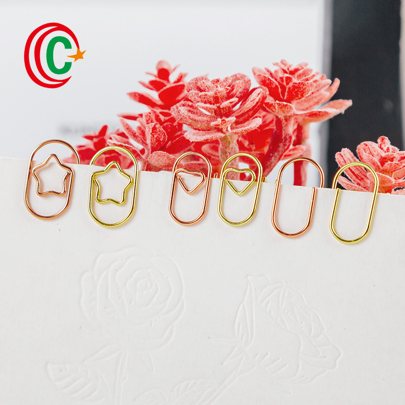 Производственные скрепки в форме звездочек и сердечек, металлические, с покрытием