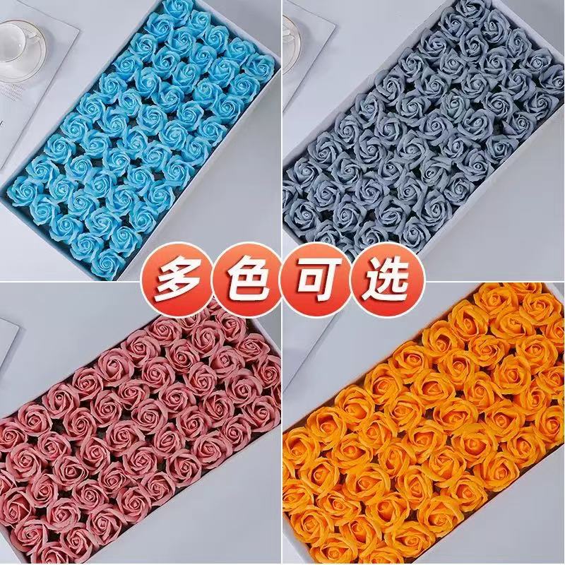 Three-Layer Water Flower Eternal Soap Flower Rose Head Teacher's Day DIY Bouquet Gift 3-Layer Soap Flower Material Wholesale
