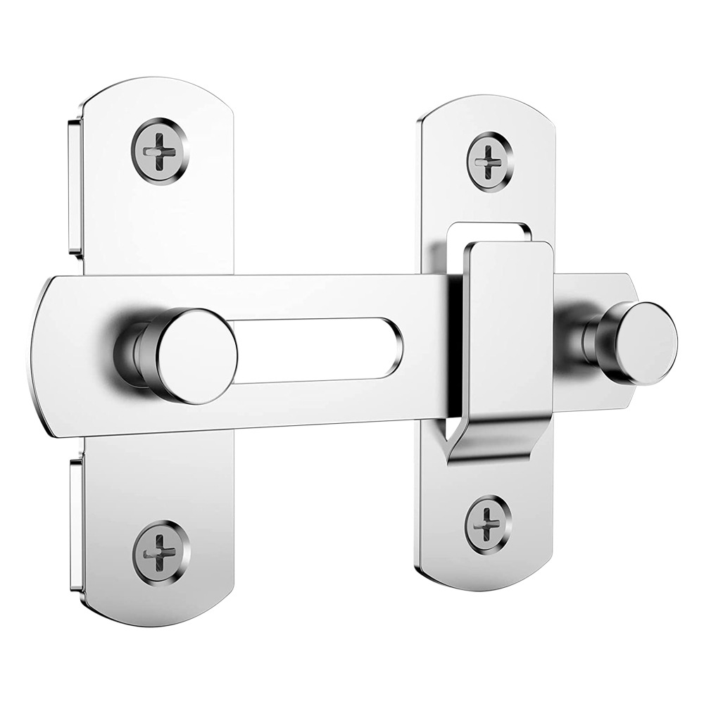 Stainless steel door buckle latch anti-theft sliding door latch buckle barn door pet cage door lock 90 degree right angle mini latch