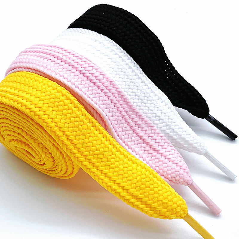 Factory wholesale 2cm widened shoelaces white color shoelaces spot casual shoes boots daddy shoes single flat