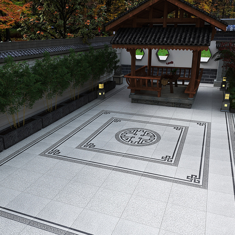 New Chinese-style Non-slip Outdoor Villa Courtyard Floor Tile Patchwork Hall Home Floor Paving Quartz Tile 12 Thick