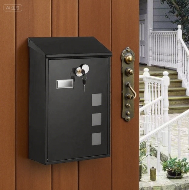 Trendy European and American Outdoor Cross-Border Wall-Mounted Copper Lockable Mailbox with Observation Window, Easy to Install and Store Letters